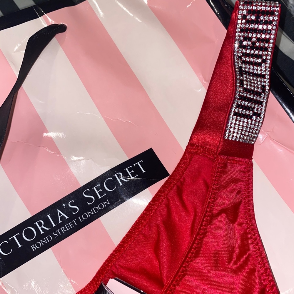 Victoria Seceret ❤️ Bombshell Shine Strap Thong Panty 💋